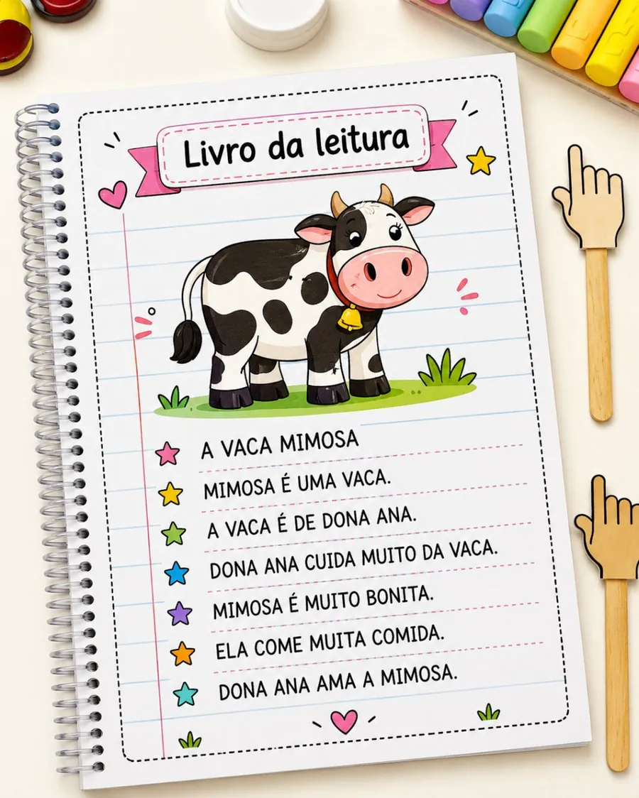 Página de leitura A Vaca Mimosa
